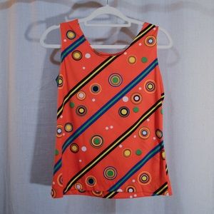 Vintage Op Art Tank with Dazzle Camouflage Pattern